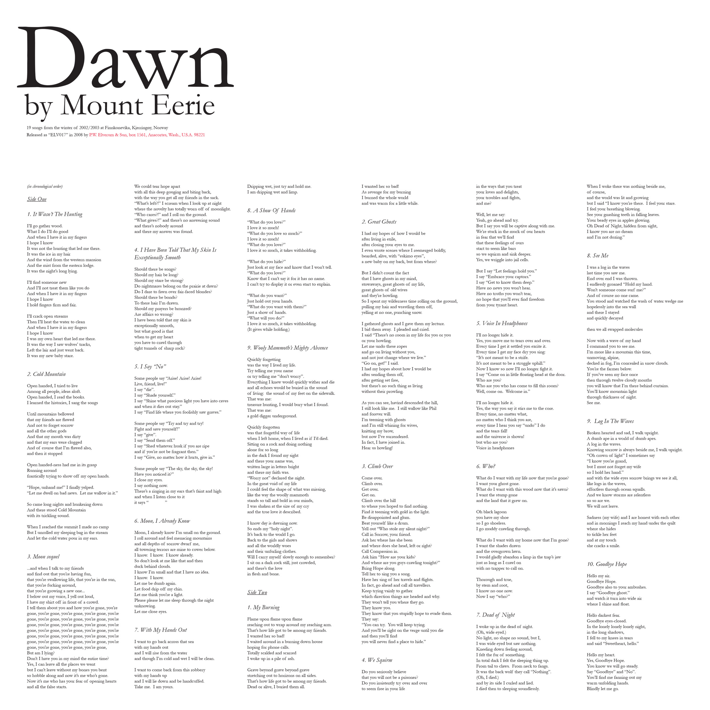 Dawn by Mount Eerie